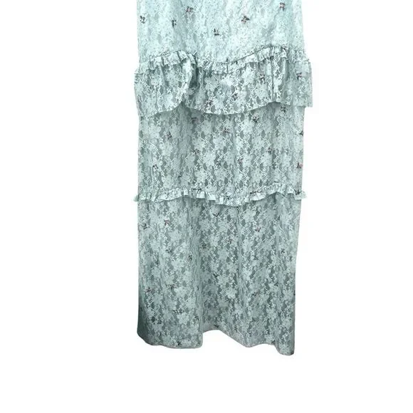 MAJORELLE Aisling lace tiered‎ Gown dress in Baby Blue Size S